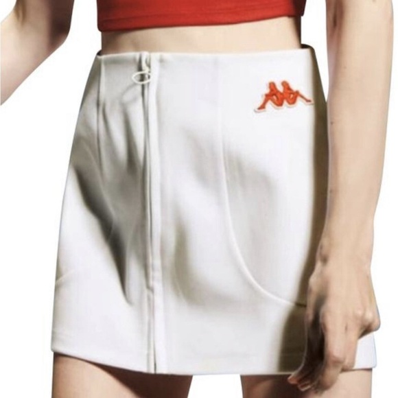 Zara X Kappa White Mini Skirt with Red Logo Medium - Picture 8 of 8